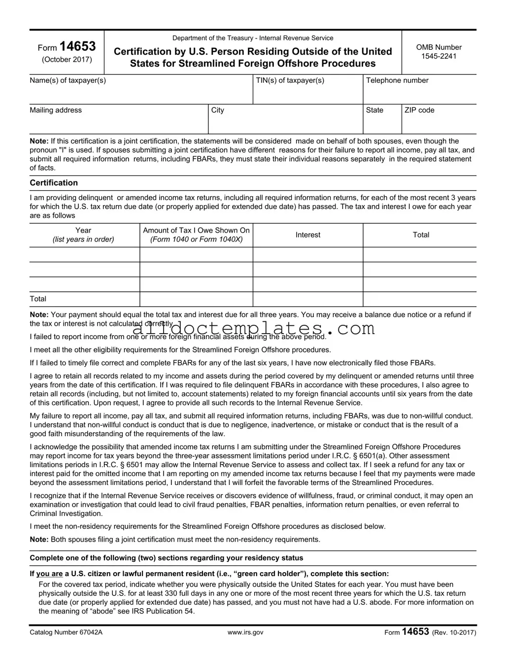 Fill in a Valid 14653 Form