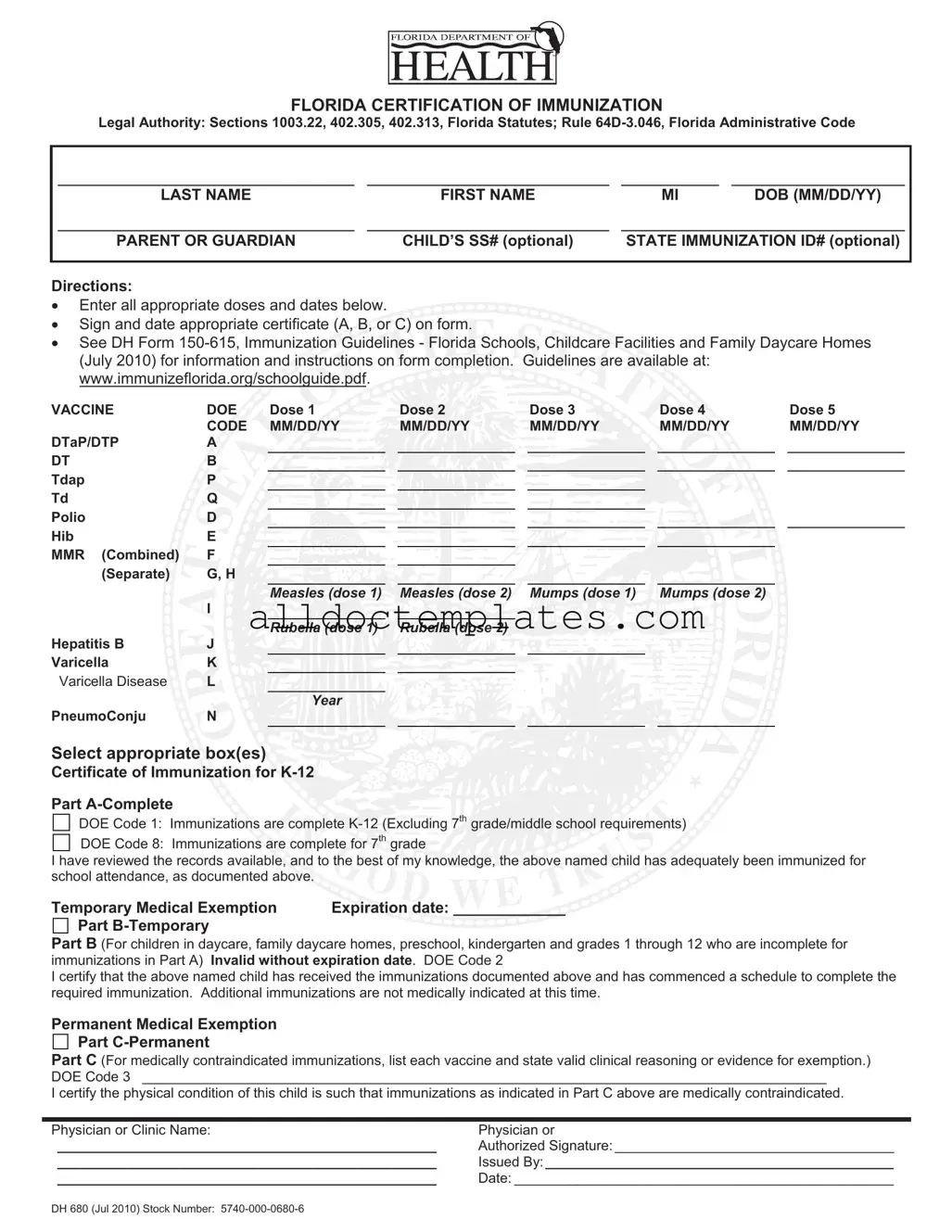 Fill in a Valid 680 Form