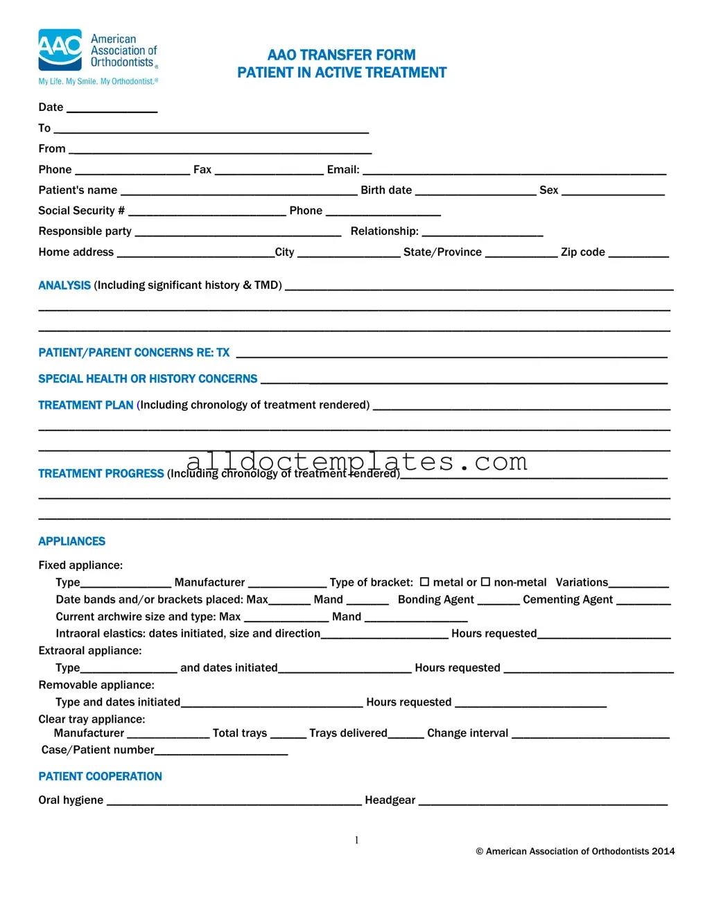Fill in a Valid Aao Transfer Form
