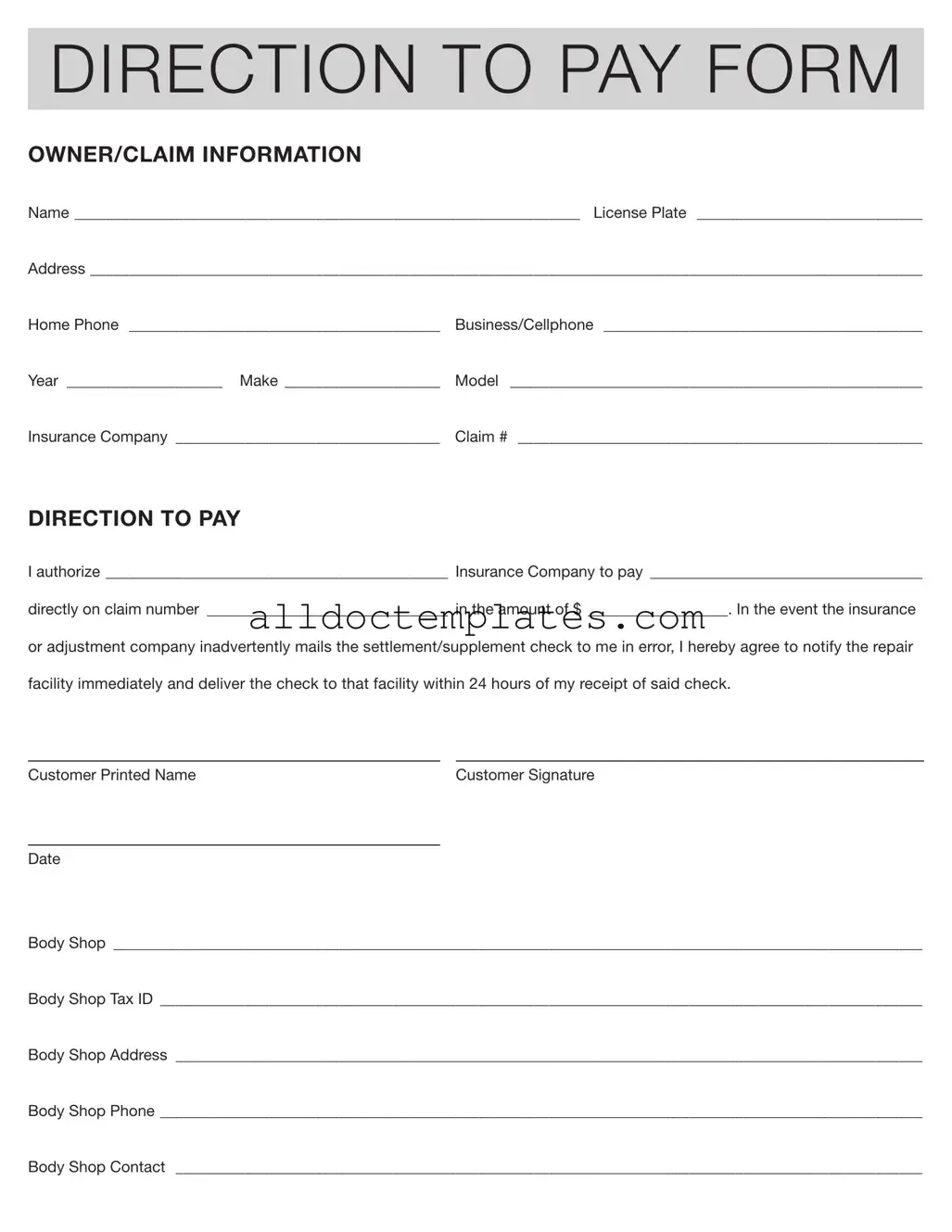 Fill in a Valid Authorization And Direction Pay Form