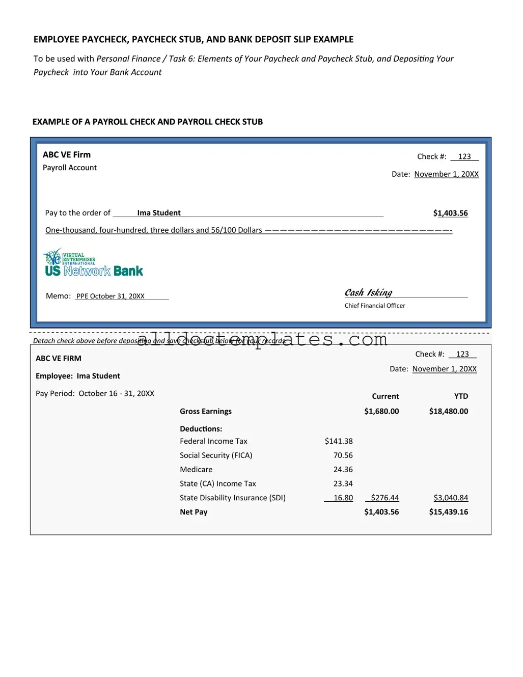 Fill in a Valid Payroll Check Form