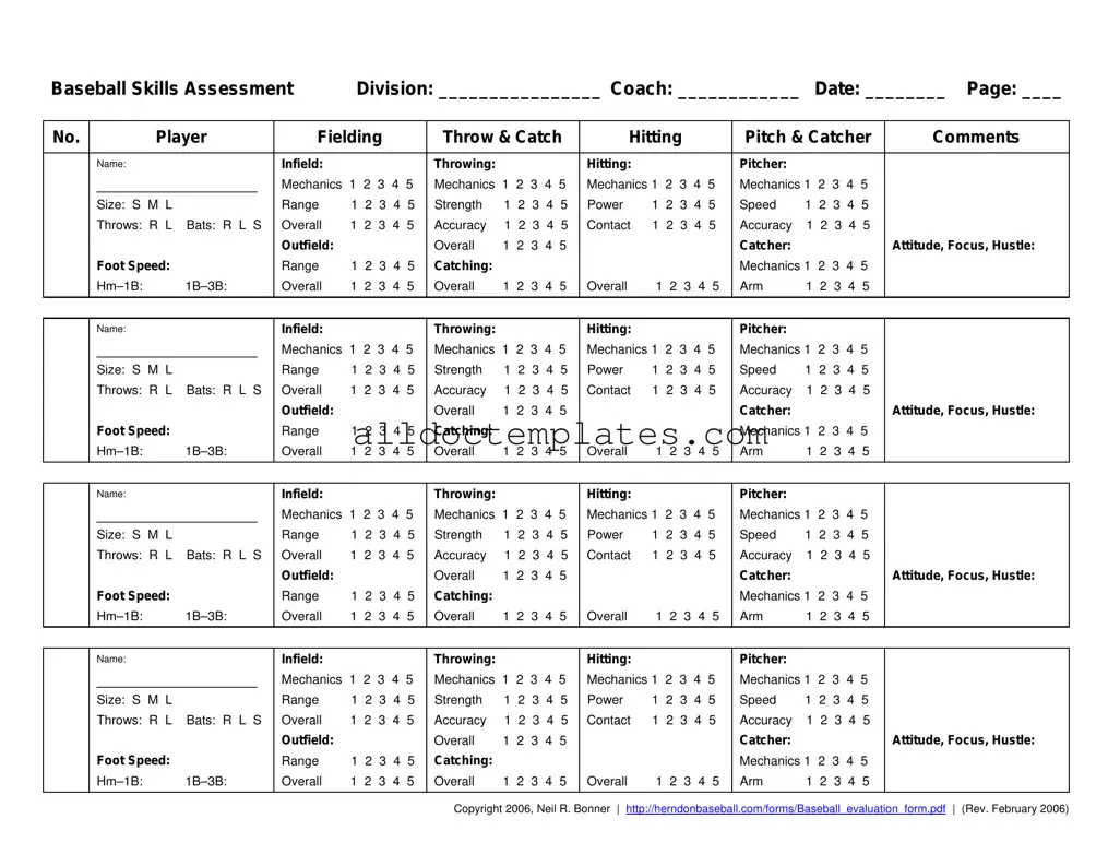 Fill in a Valid Baseball Assessment Form