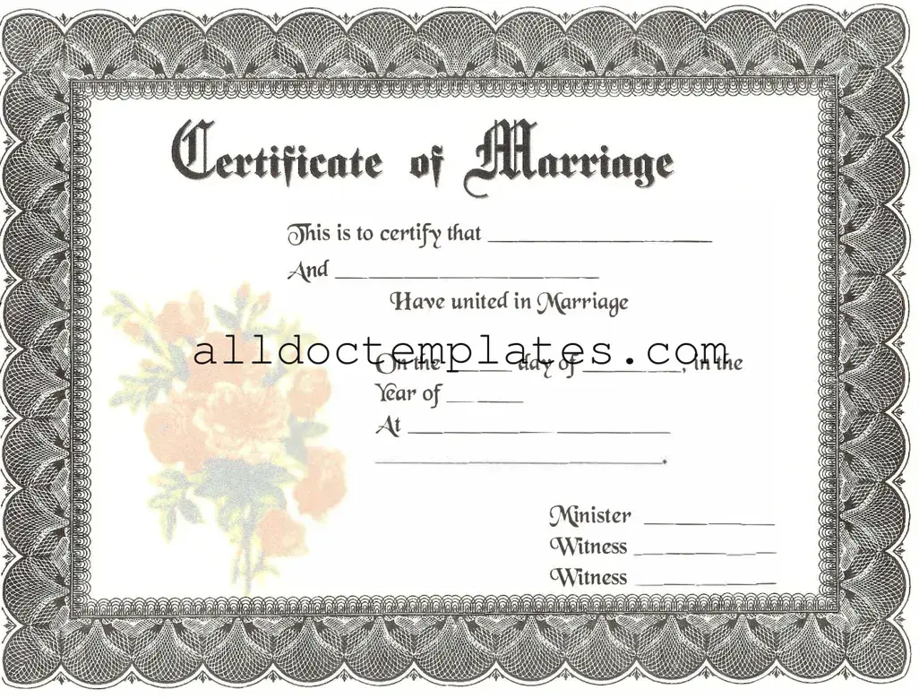 Fill in a Valid Marriage Certificate Form