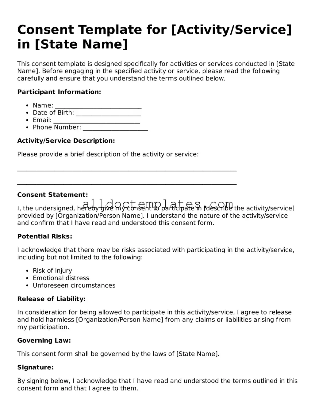 Valid Consent Template