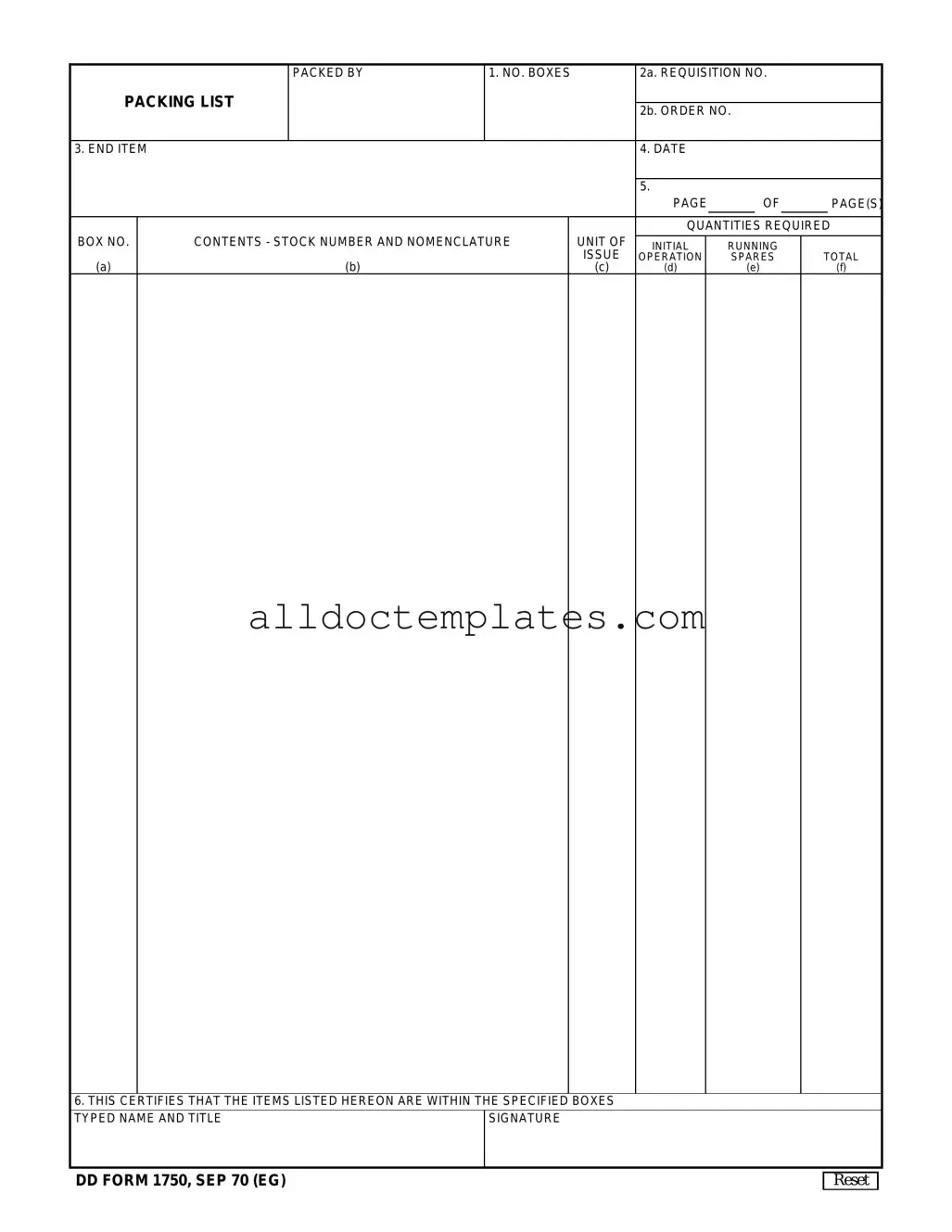 Fill in a Valid Dd 1750 Form