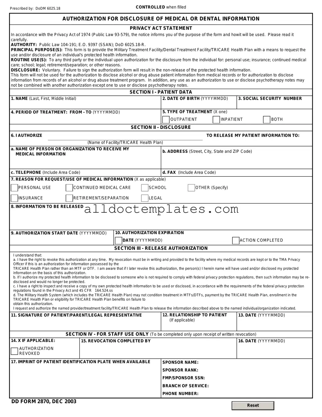 Fill in a Valid DD 2870 Form