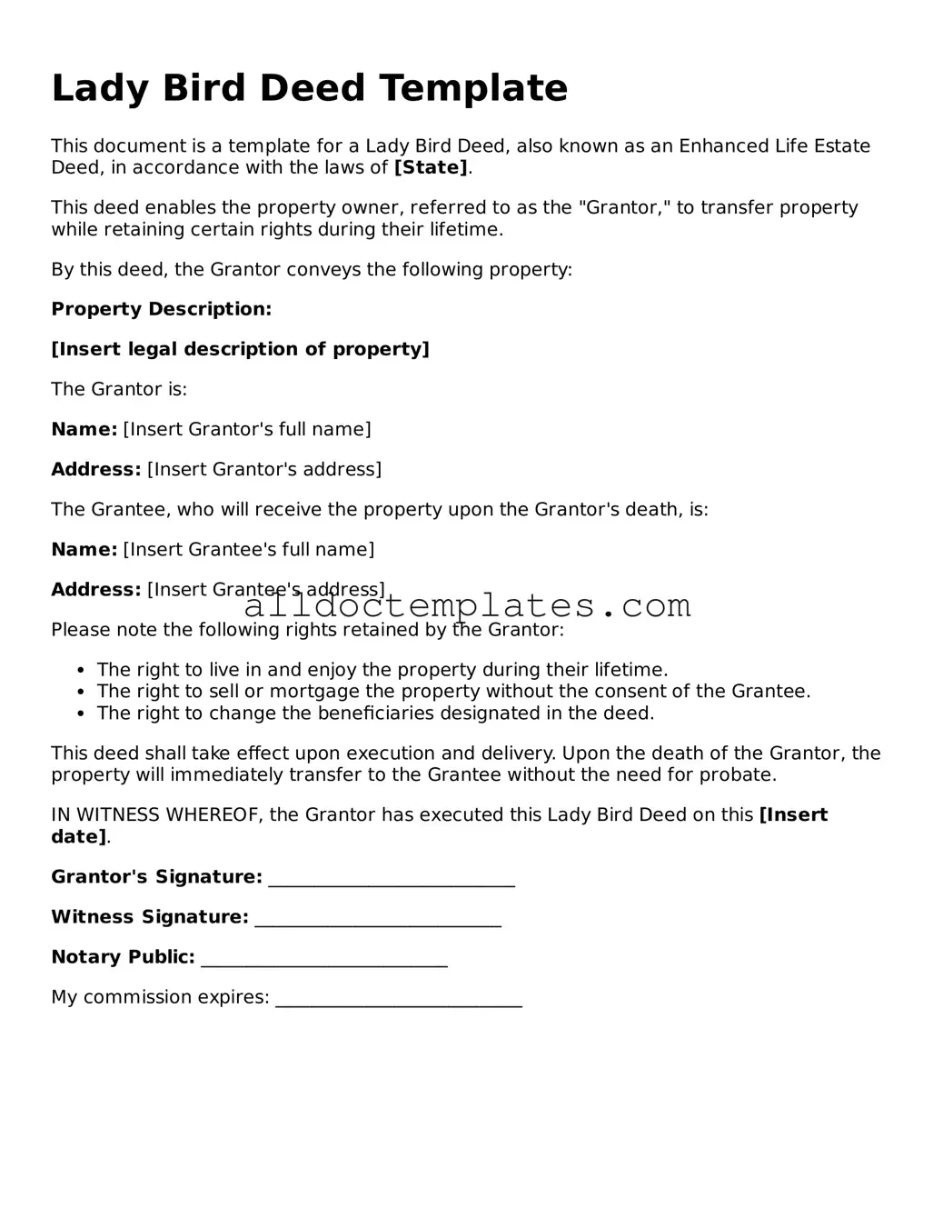 Valid Lady Bird Deed Template