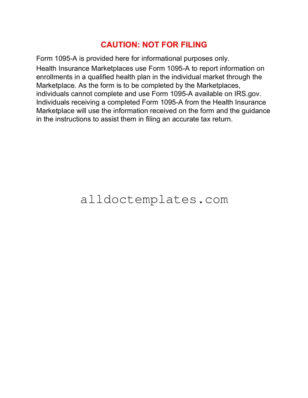 Fill in a Valid IRS 1095-A Form