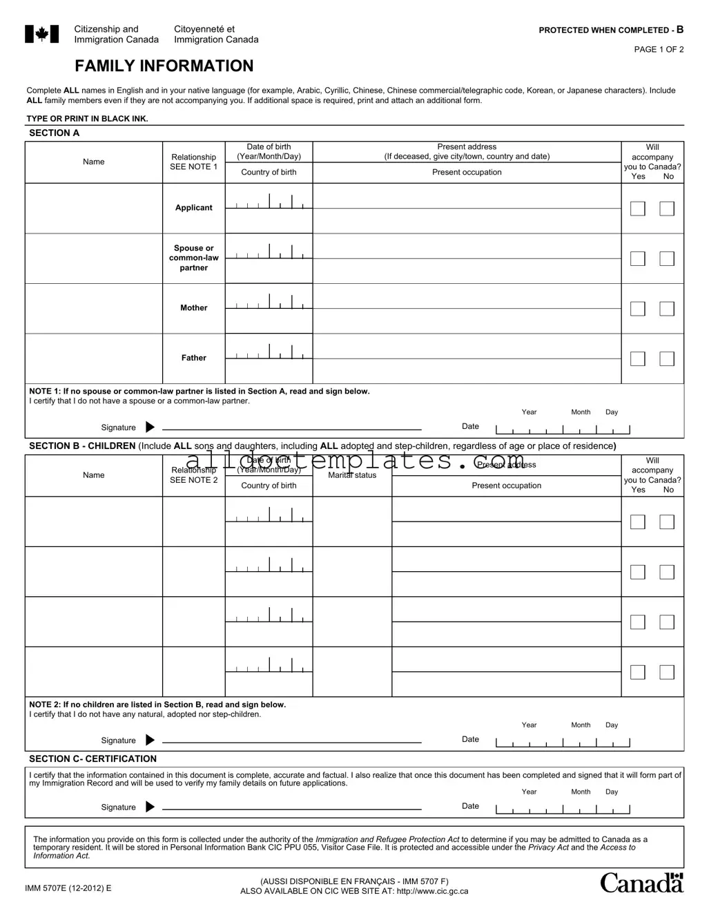 Fill in a Valid Imm5707 Form