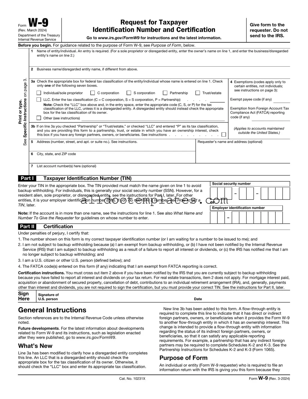 Fill in a Valid IRS W-9 Form