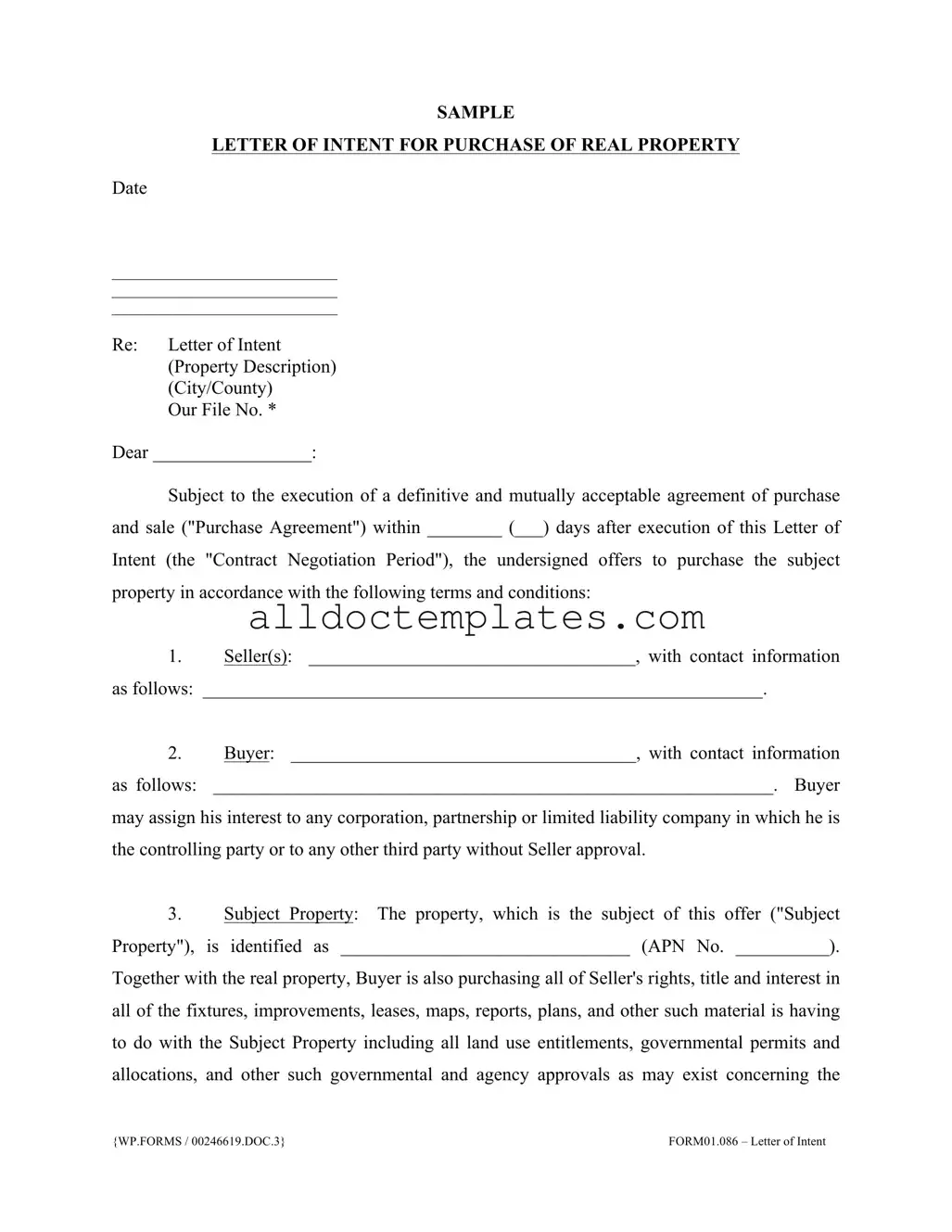 Fill in a Valid Letter To Purchase Land Form