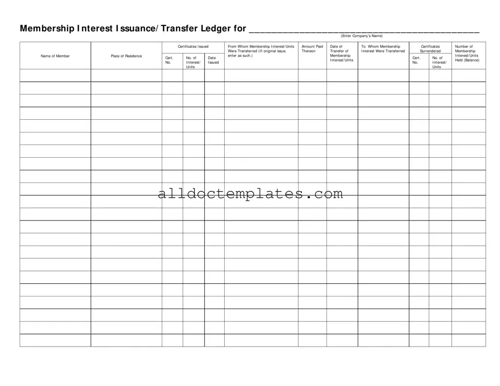 Fill in a Valid Membership Ledger Form