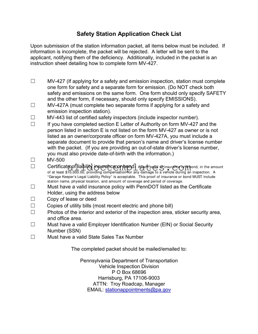 Fill in a Valid Mv 427 Penndot Form