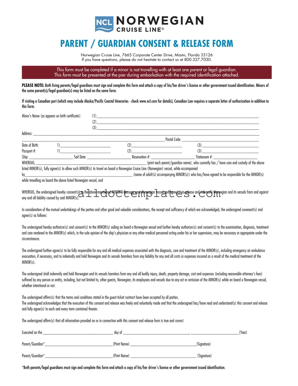 Fill in a Valid NCL Parental Consent Form