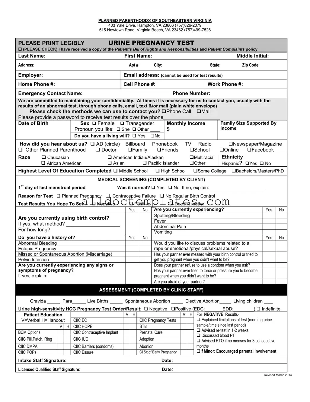 Fill in a Valid Planned Parenthood Proof Form