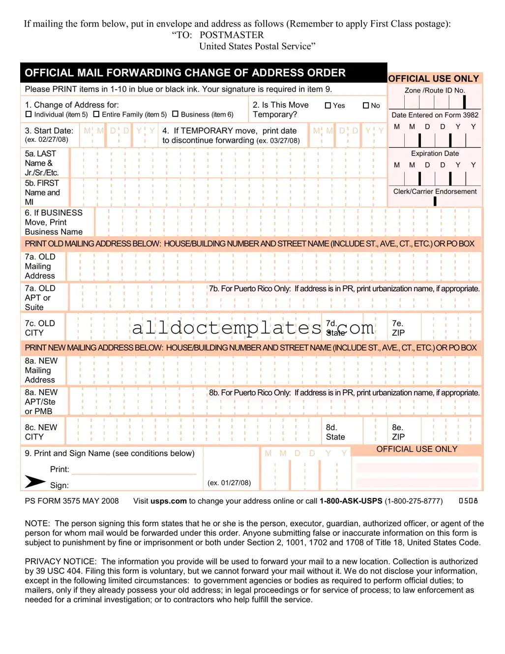Fill in a Valid PS 3575 Form