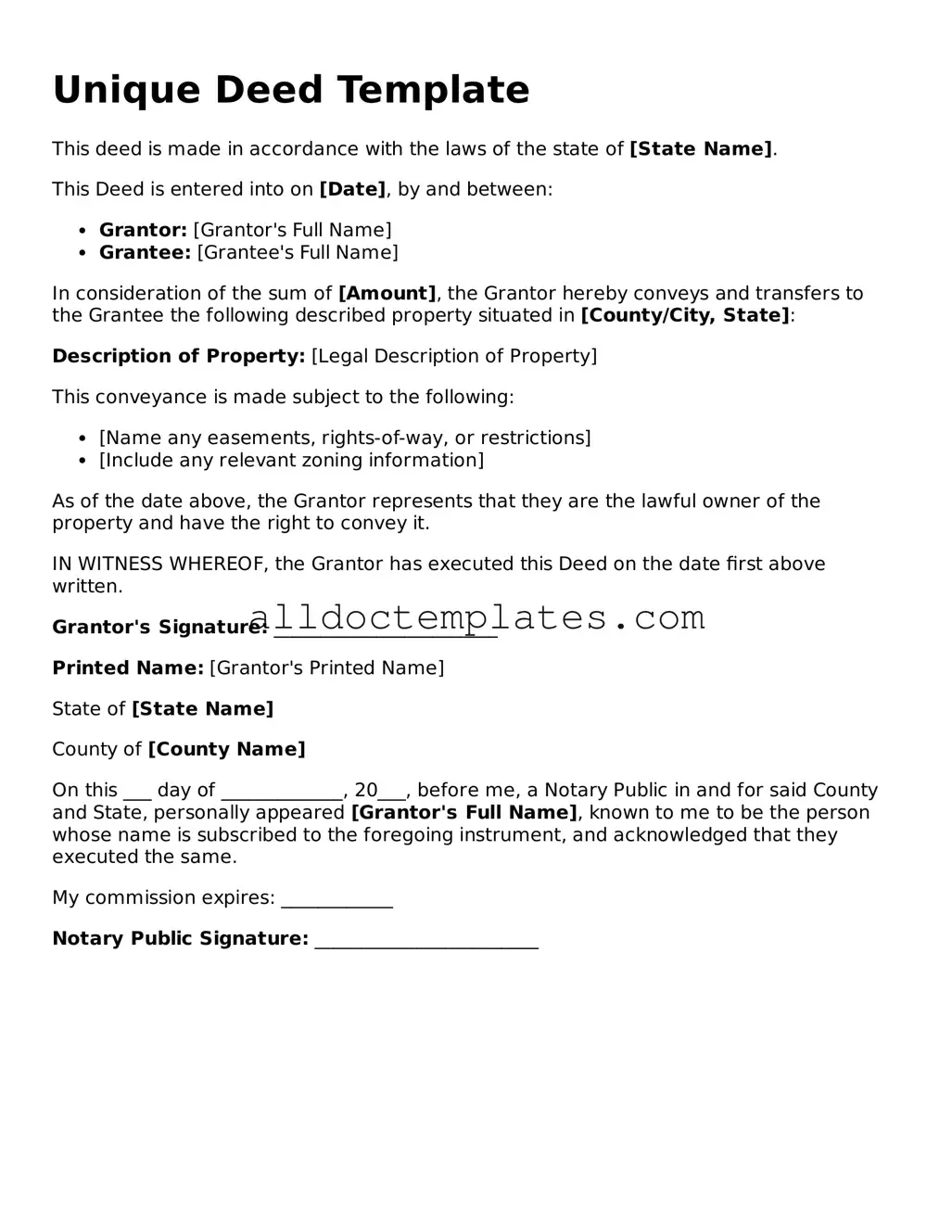 Valid Deed Template