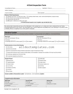 Fill in a Valid 4 Point Inspection Form