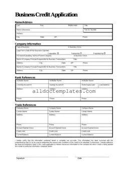 Fill in a Valid Business Credit Application Form