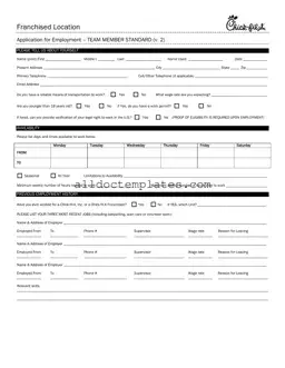 Fill in a Valid Chick Fil A Job Application Form