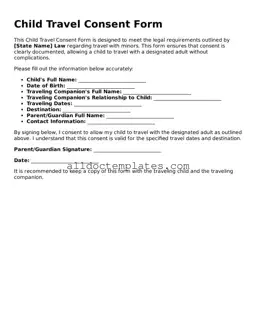 Valid Child Travel Consent Form Template