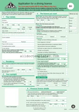 Fill in a Valid D1 Dvla Form