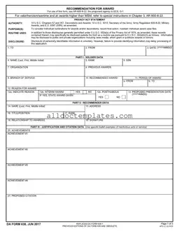 Fill in a Valid Da 638 Form