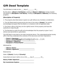 Valid Gift Deed Template
