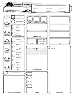 Fill in a Valid Dnd Character Sheet Form