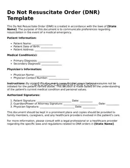 Valid Do Not Resuscitate Order Template