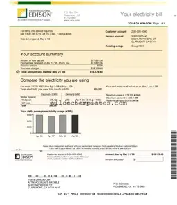Fill in a Valid Edison Electricity Bill Form
