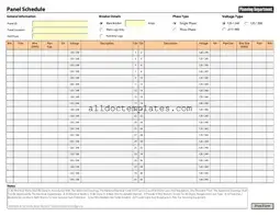 Fill in a Valid Electrical Panel Schedule Form