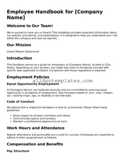 Valid Employee Handbook Template