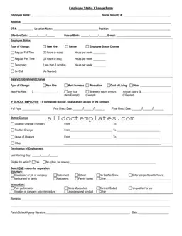Fill in a Valid Employee Status Change Form