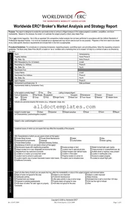 Fill in a Valid Erc Broker Market Analysis Form
