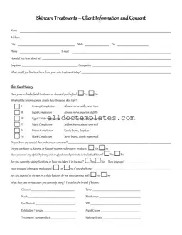 Fill in a Valid Facial Consent Form