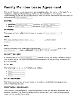 Valid Family Member Lease Agreement Template