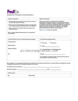 Fill in a Valid Fedex Release Form