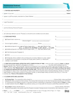 Fill in a Valid Florida Commercial Contract Form