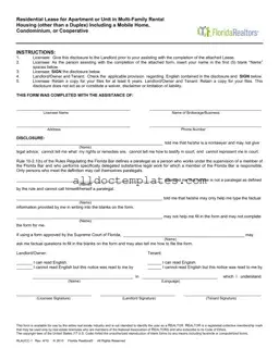 Fill in a Valid Florida Realtors Residential Lease Form