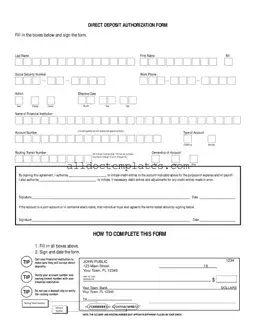 Fill in a Valid Generic Direct Deposit Form