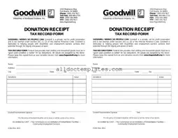 Fill in a Valid Goodwill donation receipt Form
