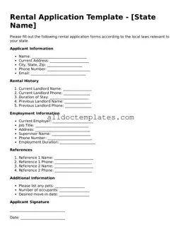 Valid Rental Application Template