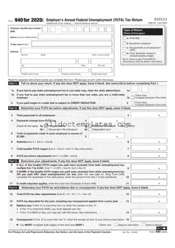 Fill in a Valid IRS 940 Form