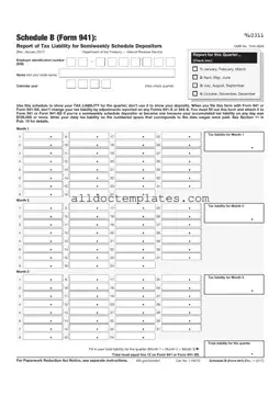 Fill in a Valid IRS Schedule B 941 Form