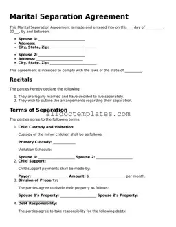 Valid Marital Separation Agreement Template
