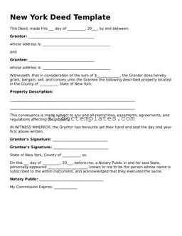 Free Deed Document for New York State