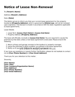 Valid Notice of Lease Non-Renewal Template
