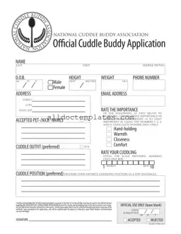 Fill in a Valid Cuddle Buddy Application Form
