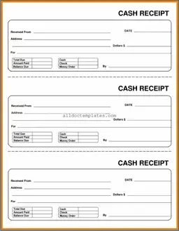 Fill in a Valid Cash Receipt Form